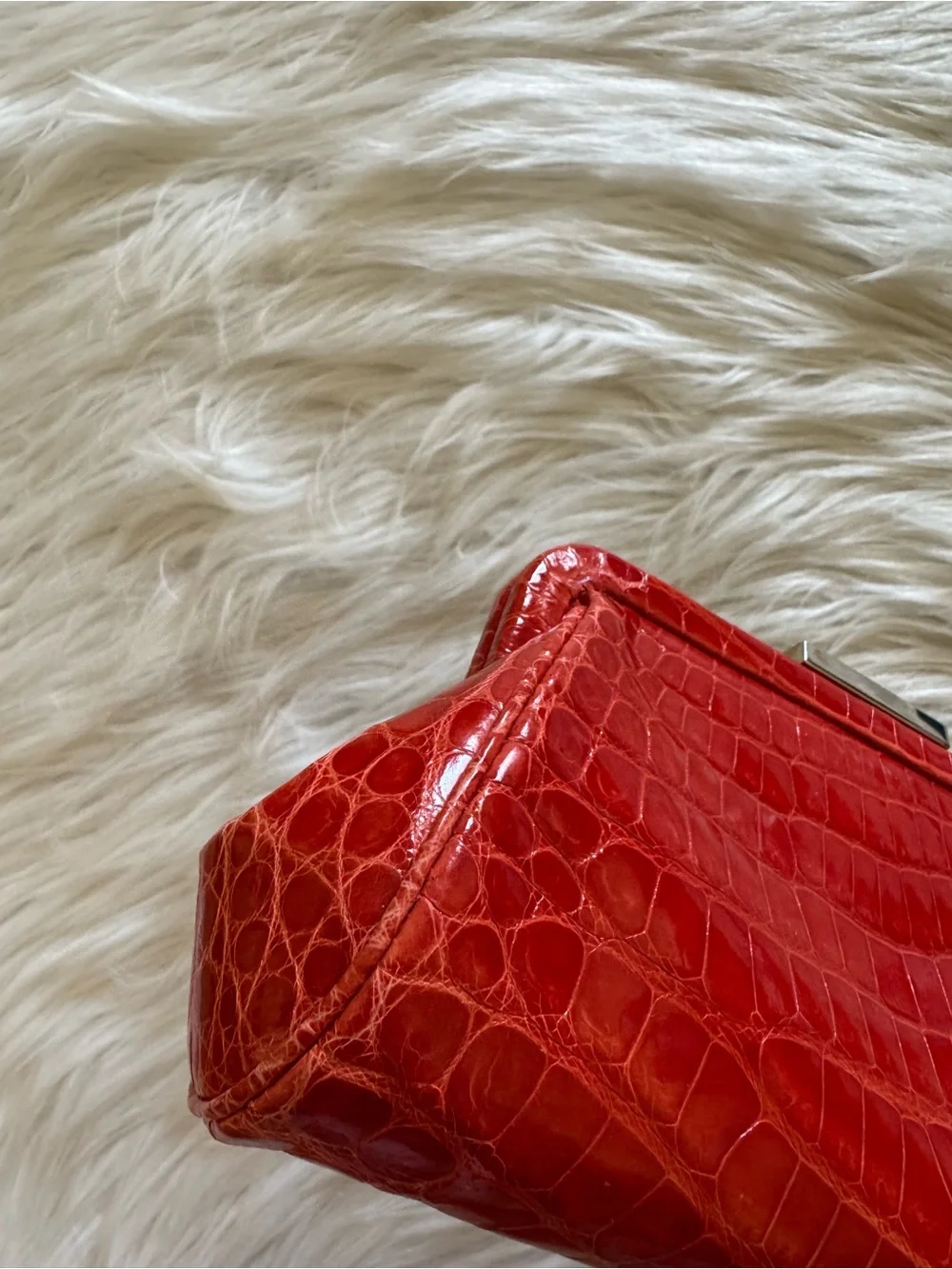 Tiffany & Co. Morgan Clutch Bag Crocodile Leather Red